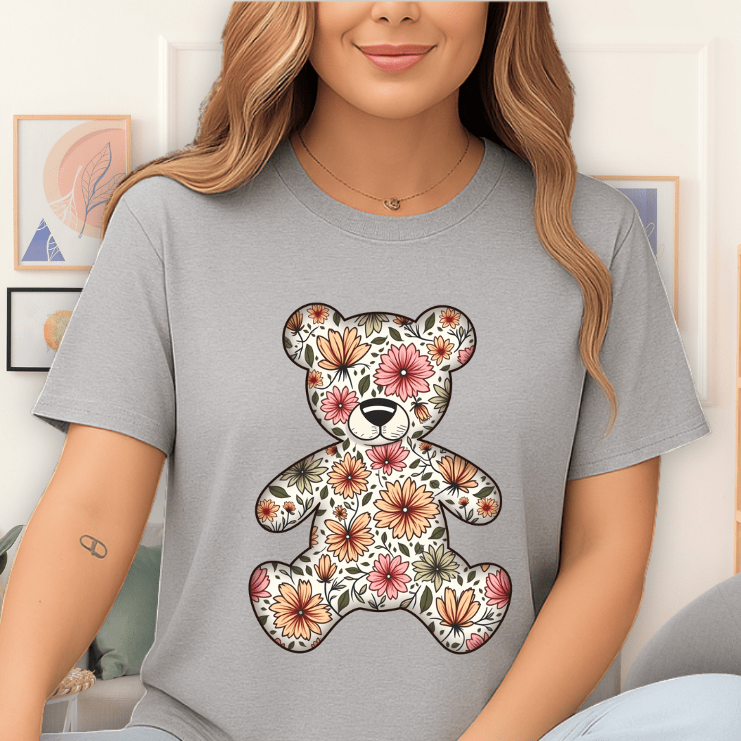 Floral Fun T-Shirt Sport Grey