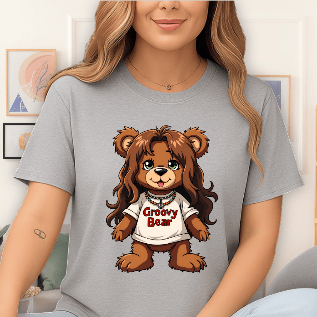 Groovy Bear T-Shirt Sport Grey