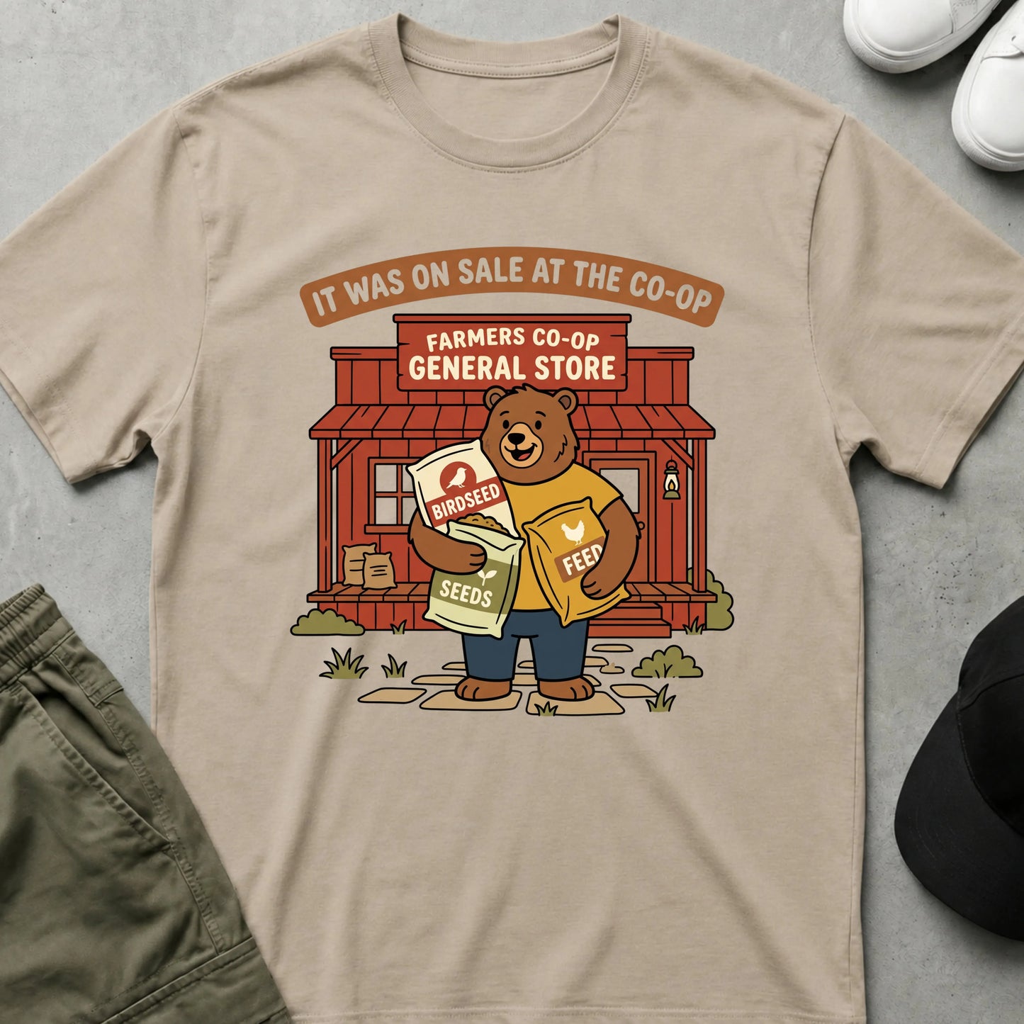 Cool Teds Teddy-Bear Farmers Shop T-Shirt Sand / S