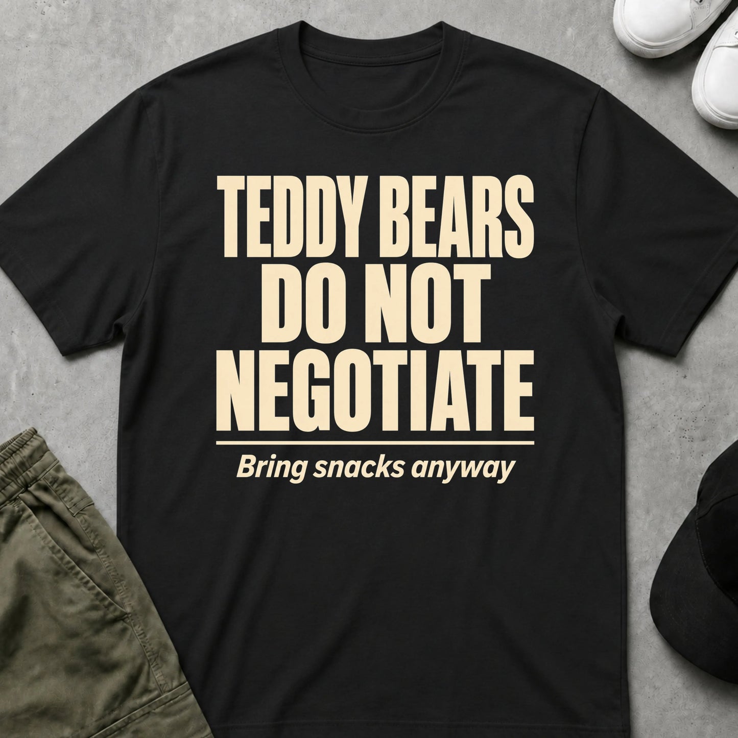 Cool Teds Teddy-Bear Do Not Negotiate T-Shirt Black / S