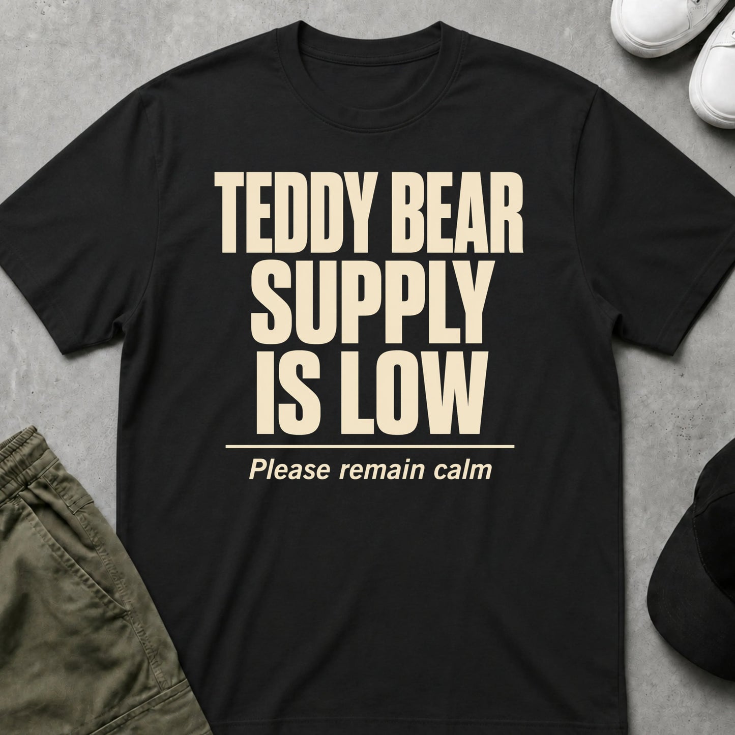Cool Teds Teddy-Bear Low Supply T-Shirt Black / S