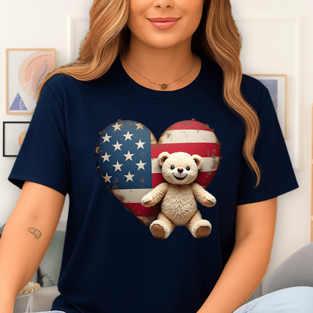 Patriotic Heart T-Shirt Navy