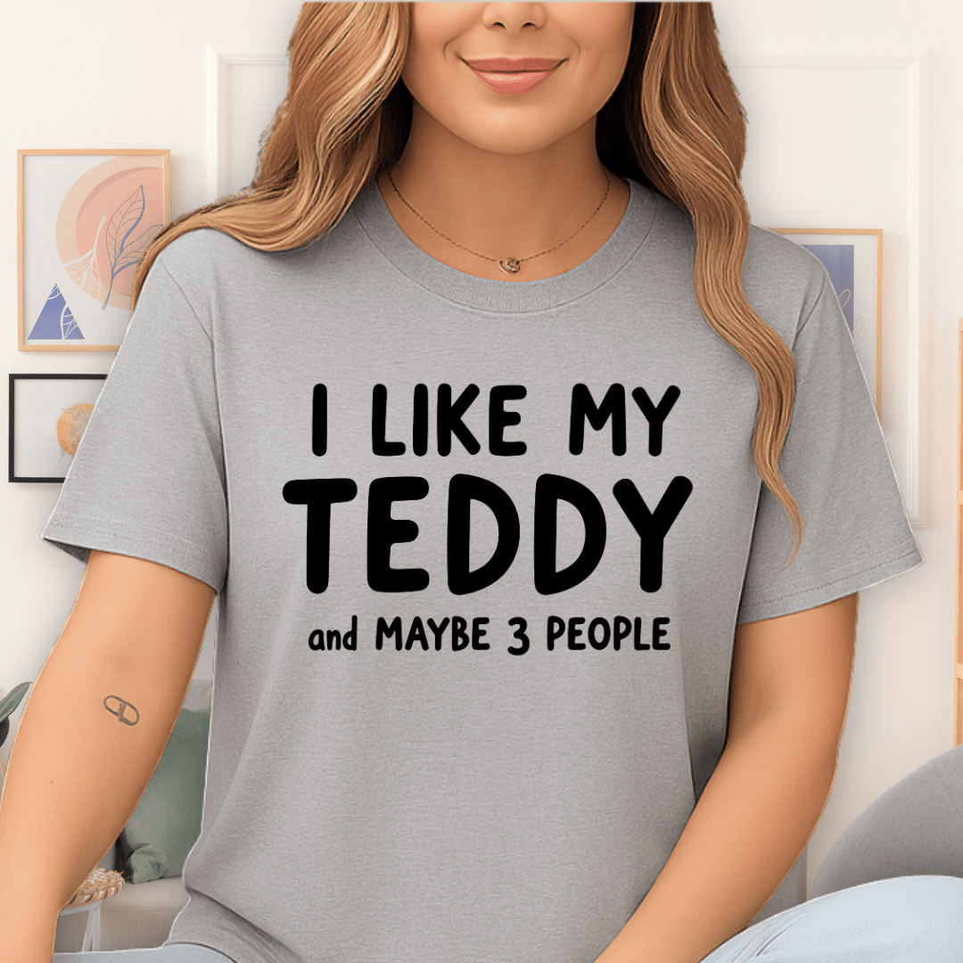 I Like Teddy T-Shirt Sport Grey