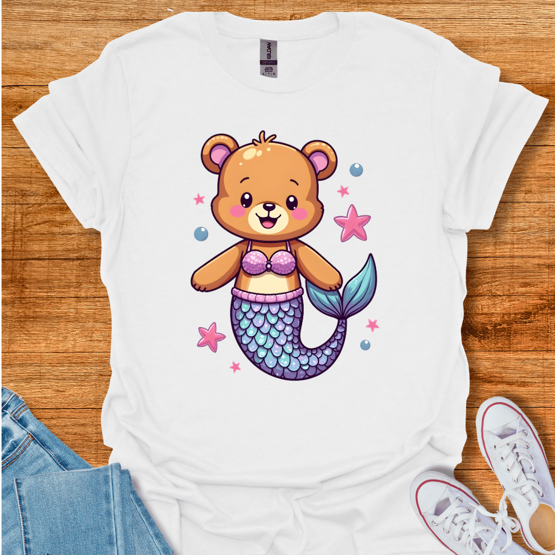 Cool Teds Teddy-Bear Mermaid T-Shirt White / S