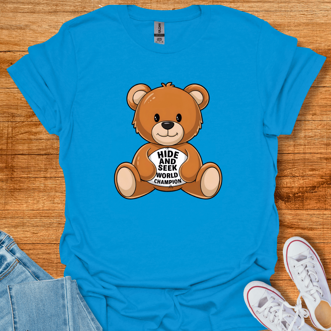 Cool Teds Teddy-Bear Hide & Seek T-Shirt Sapphire / S