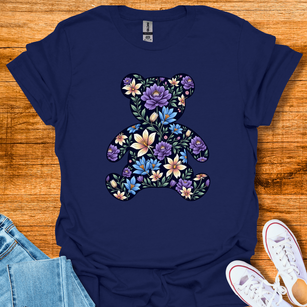 Floral Teddy T-Shirt Navy