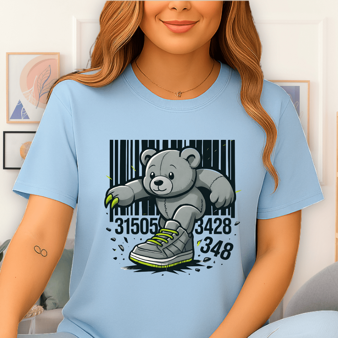 Cool Teds Teddy-Bear Bearcode Breakout T-Shirt Light Blue / S