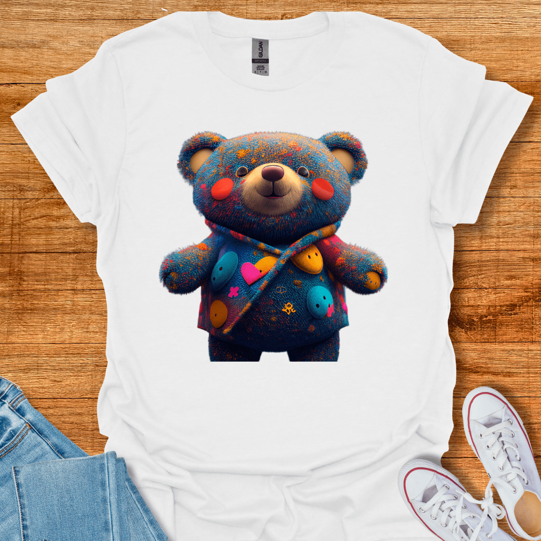 Cool Teds Teddy-Bear Button Bear T-Shirt White / S