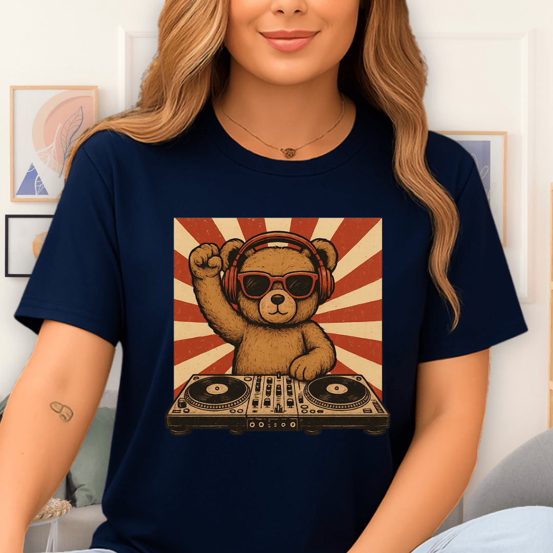 DJ Bear T-Shirt Navy