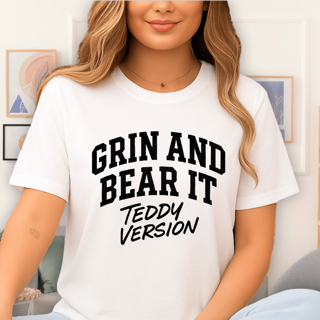 Cool Teds Teddy-Bear Grin & Bear T-Shirt White / S