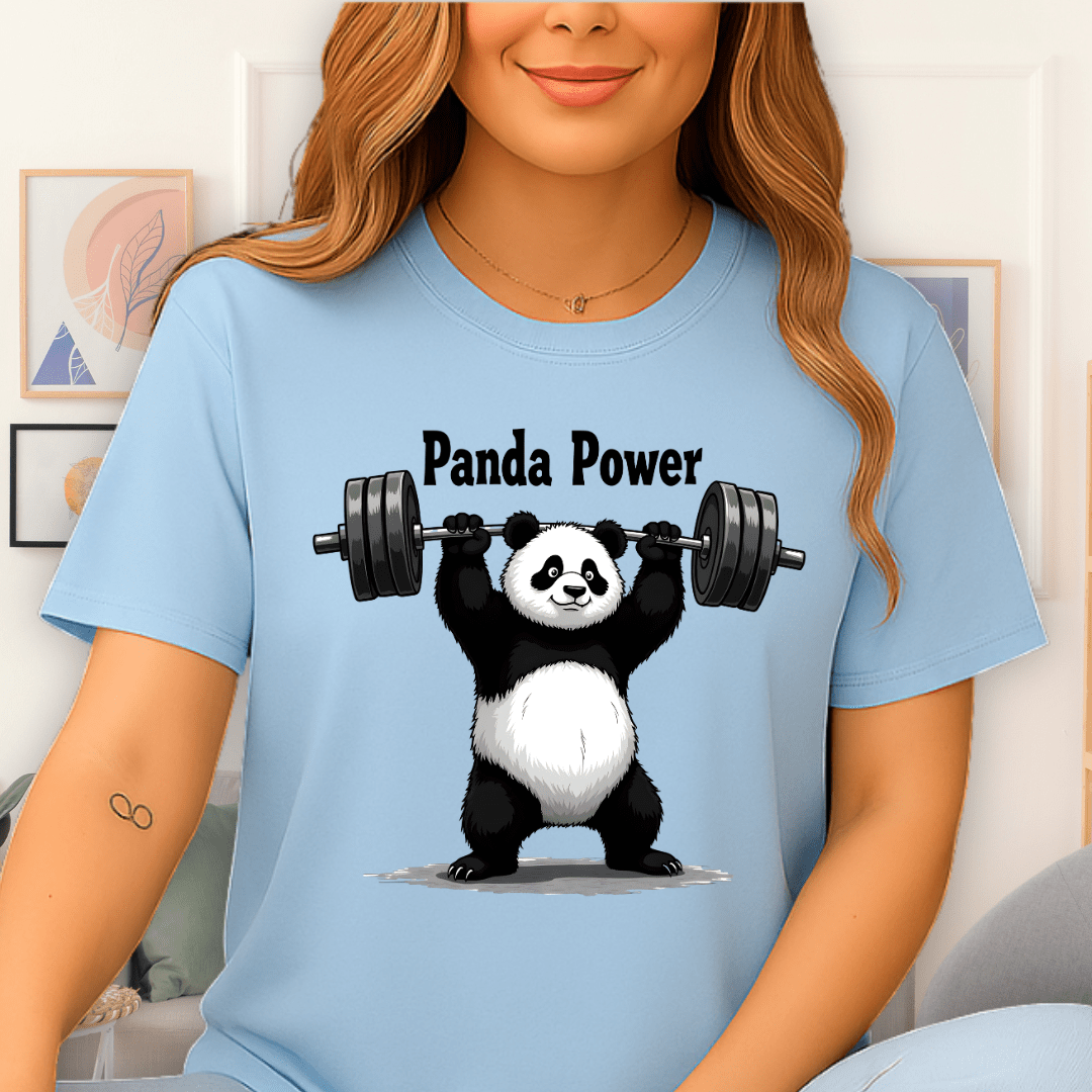 Panda Power T-Shirt Light Blue