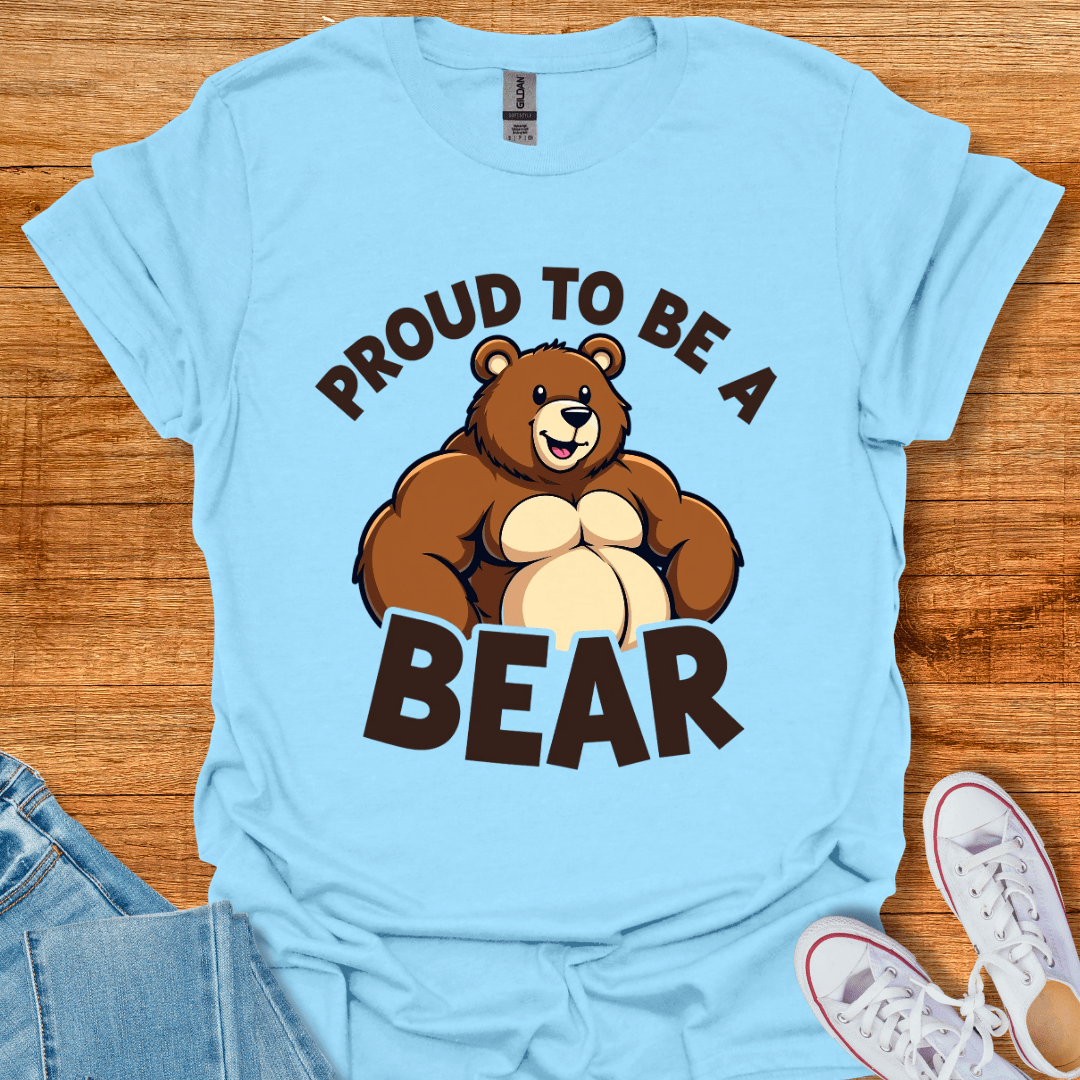 Cool Teds Teddy-Bear Proud Bear T-Shirt Light Blue / S