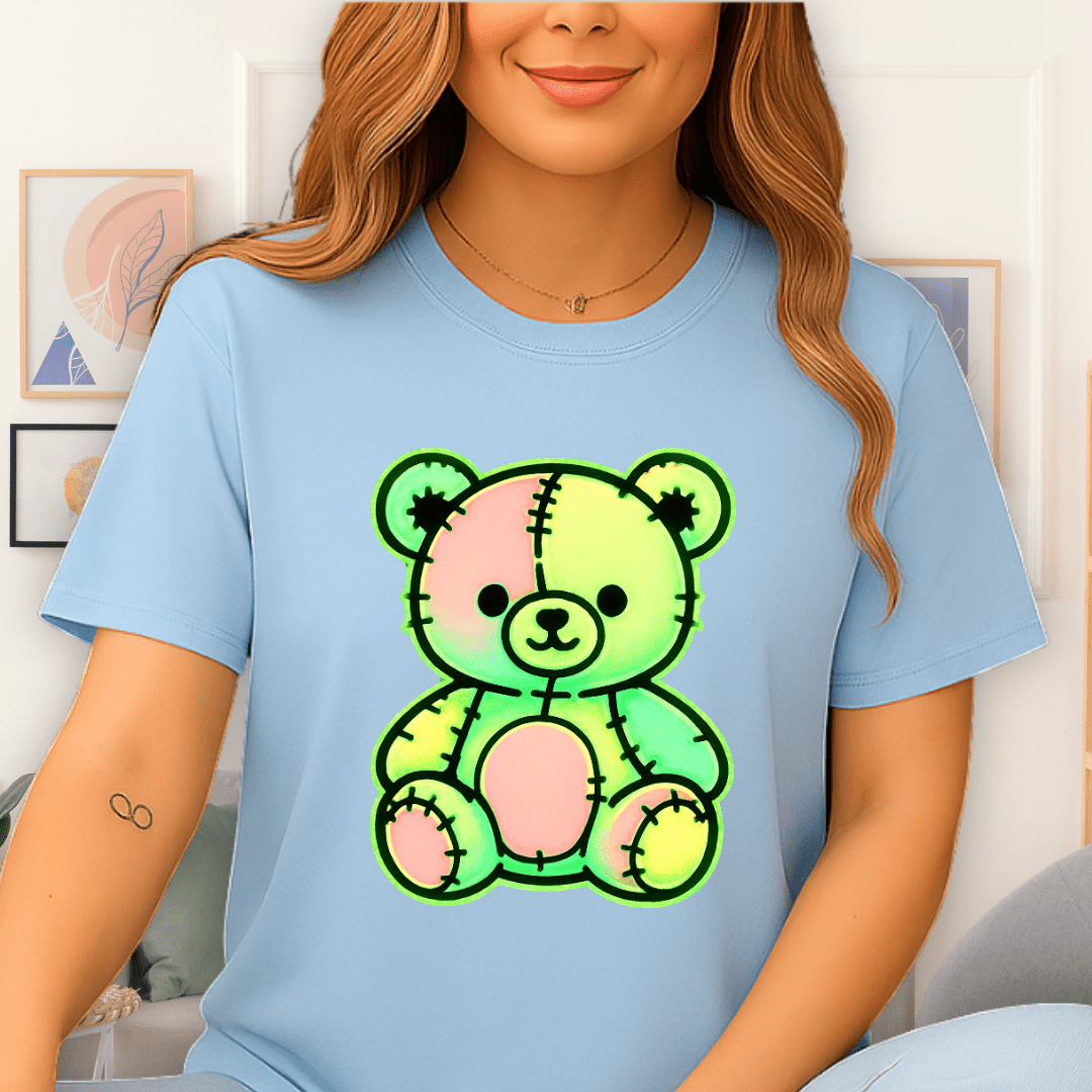 Cool Teds Teddy-Bear Kawaii Glow T-Shirt Light Blue / S