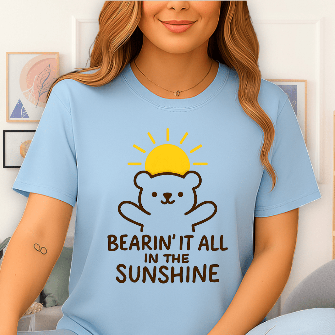 Cool Teds Teddy-Bear Bearin it all T-Shirt Light Blue / S