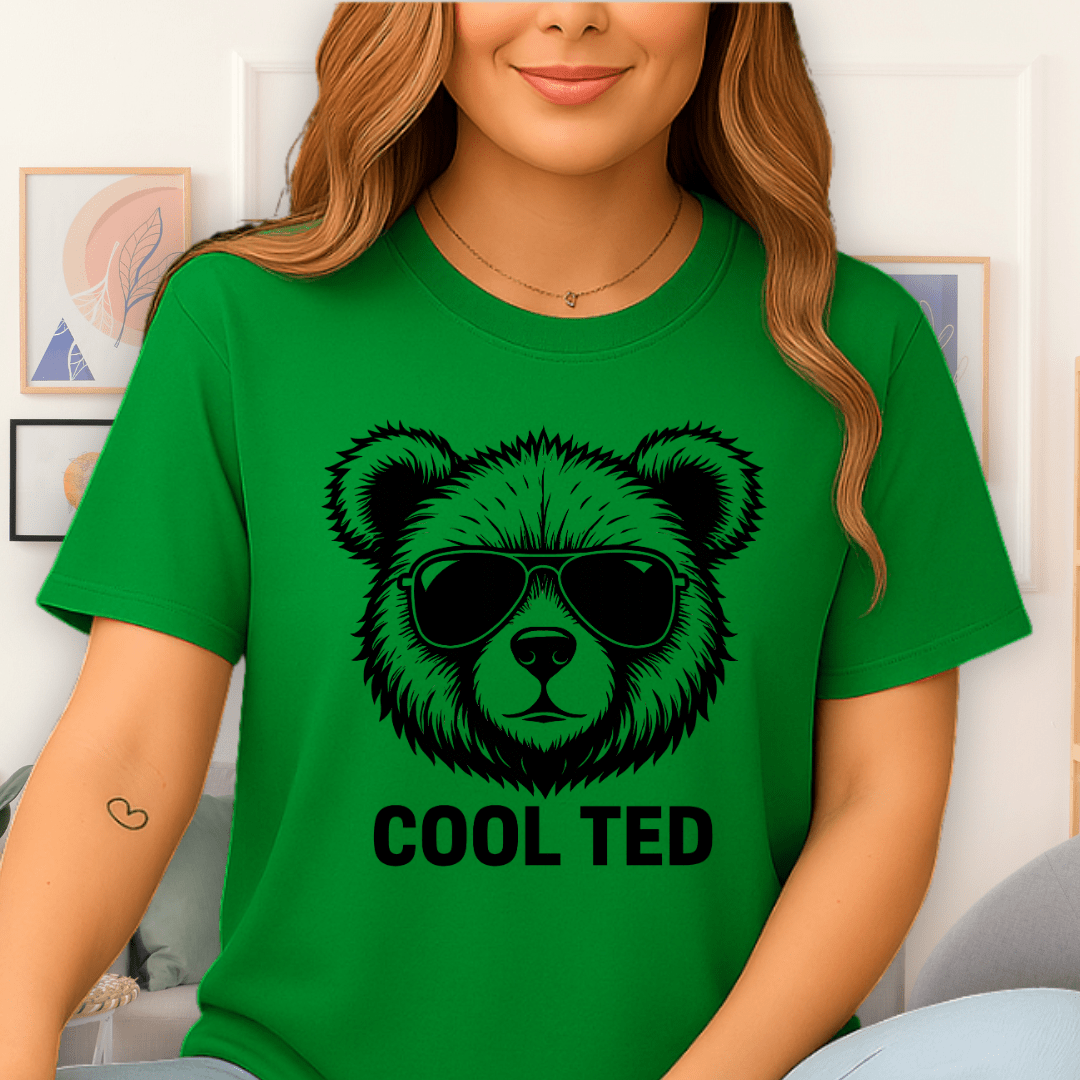 Cool Teds Teddy-Bear Cool Shades T-Shirt Irish Green / S