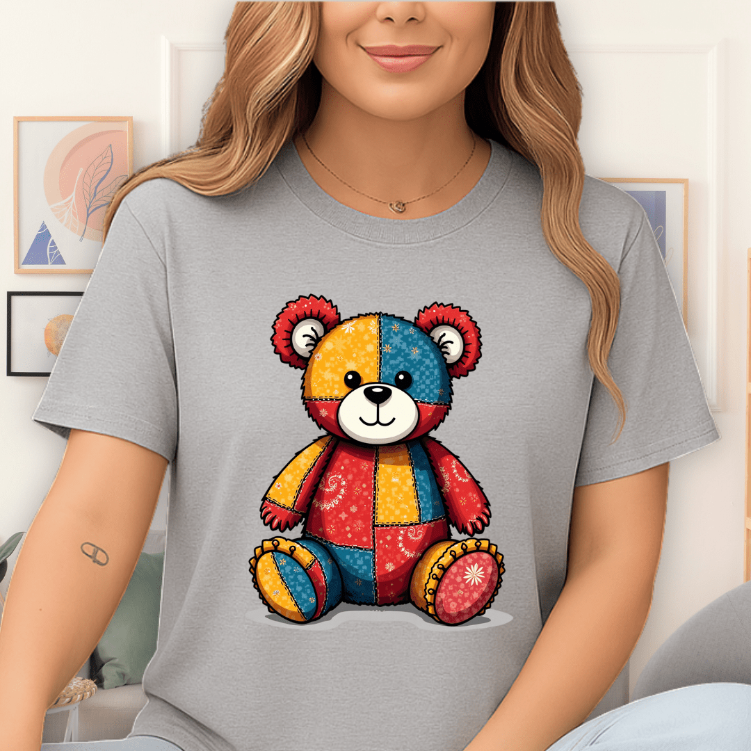 Patchwork Ted T-Shirt Sport Grey