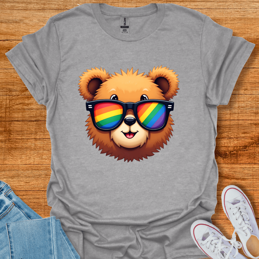Rainbow Bear T-Shirt Sport Grey