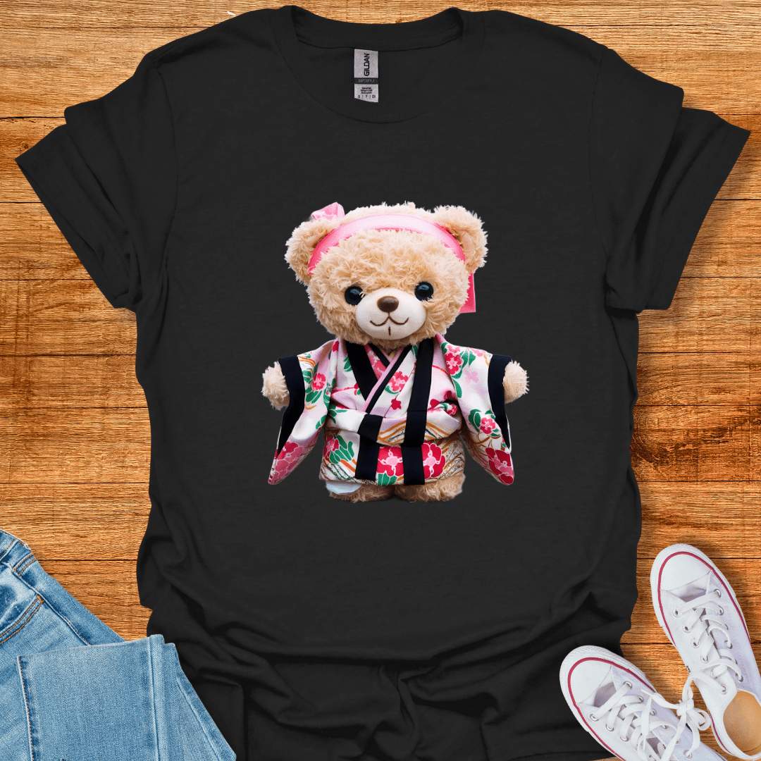 Cool Teds Teddy-Bear Pretty in Pink T-Shirt Black / S