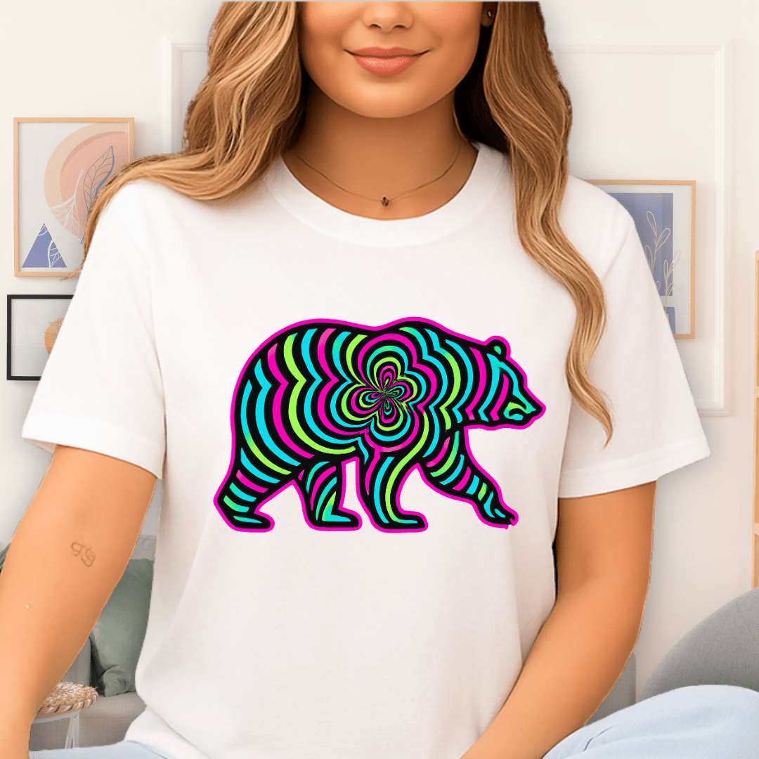 Cool Teds Teddy-Bear Fractal Bear T-Shirt White / S