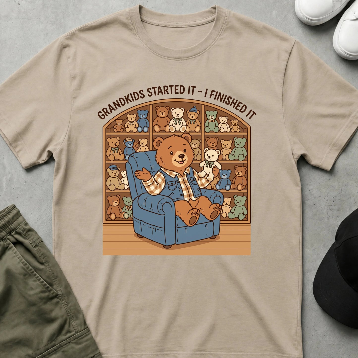 Cool Teds Teddy-Bear Grandpa Bear T-Shirt Sand / S
