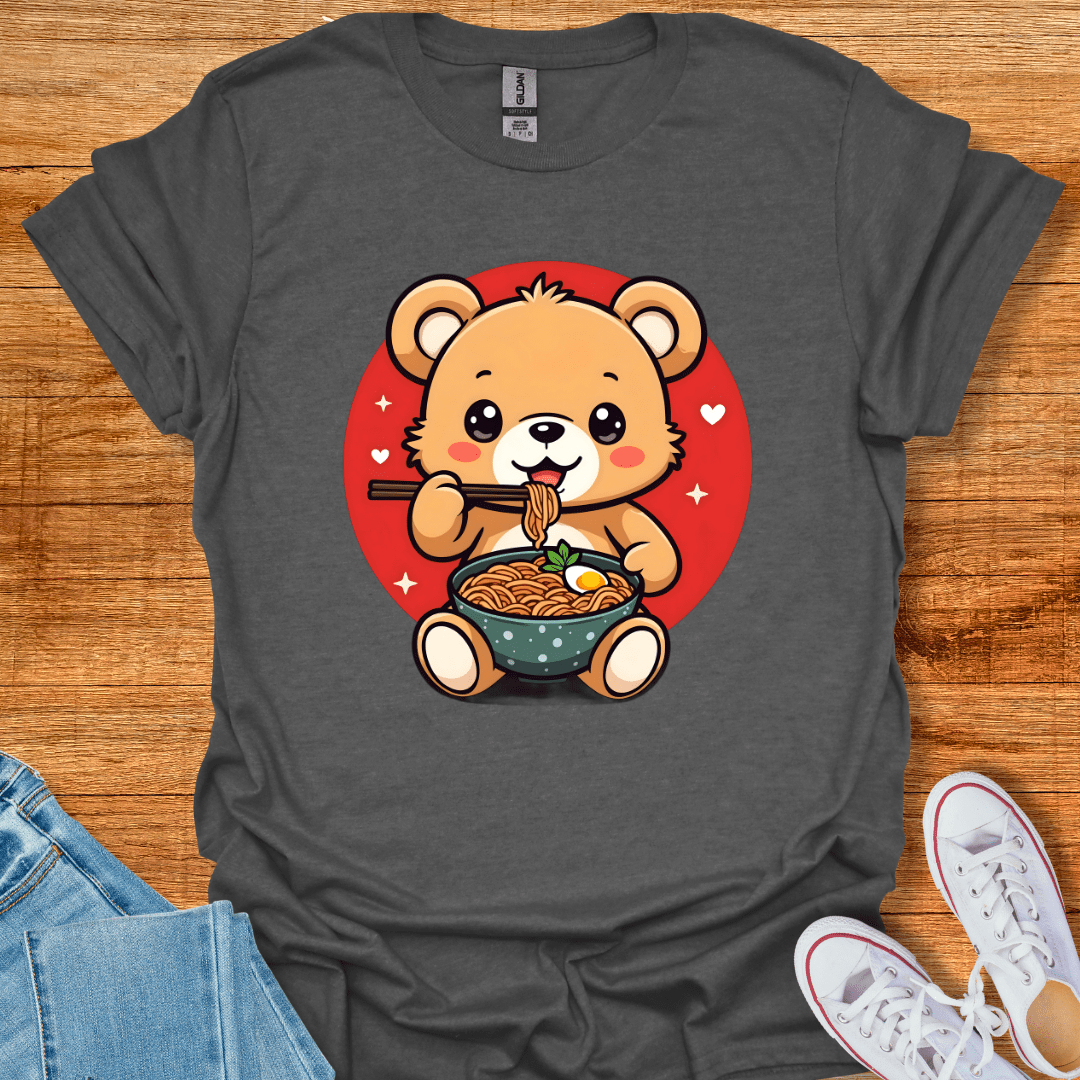 Cool Teds Teddy-Bear Noodle Bear T-Shirt Dark Heather / S