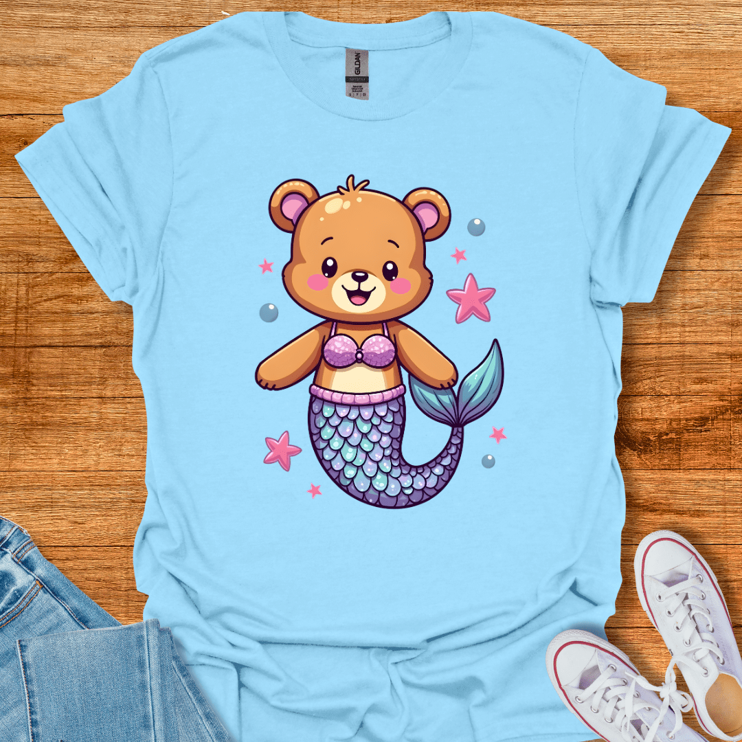 Cool Teds Teddy-Bear Mermaid T-Shirt Light Blue / S