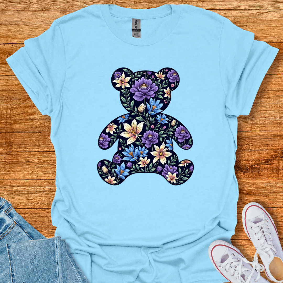 Floral Teddy T-Shirt Light Blue