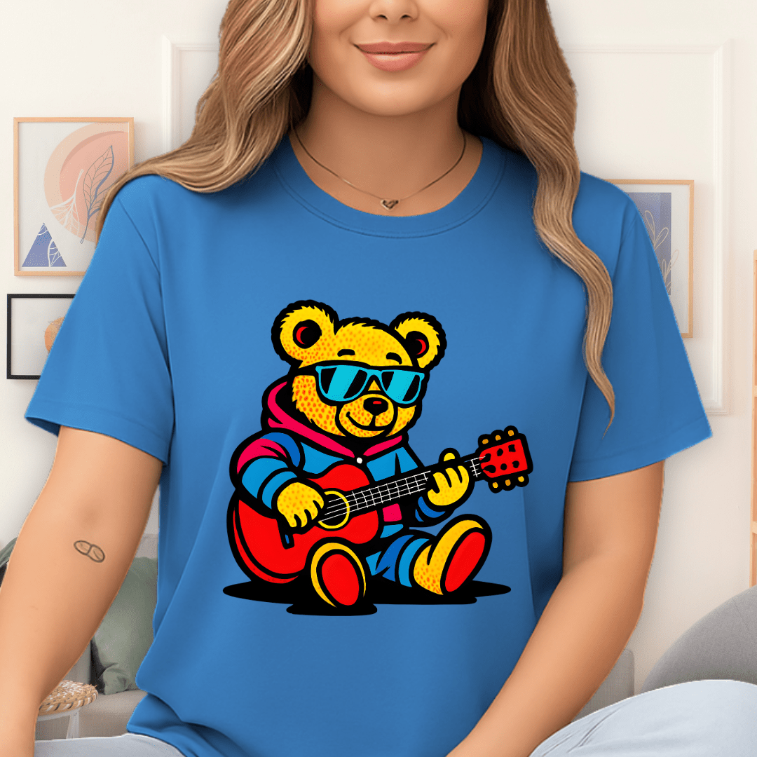 Cool Teds Teddy-Bear Rock Star T-Shirt Sapphire / S