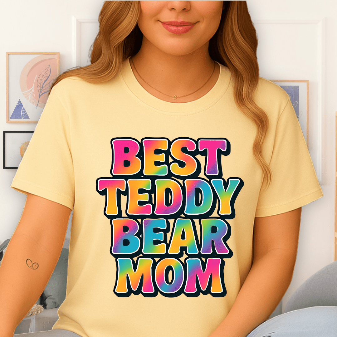 Cool Teds Teddy-Bear Modest Mom T-Shirt Cornsilk / S