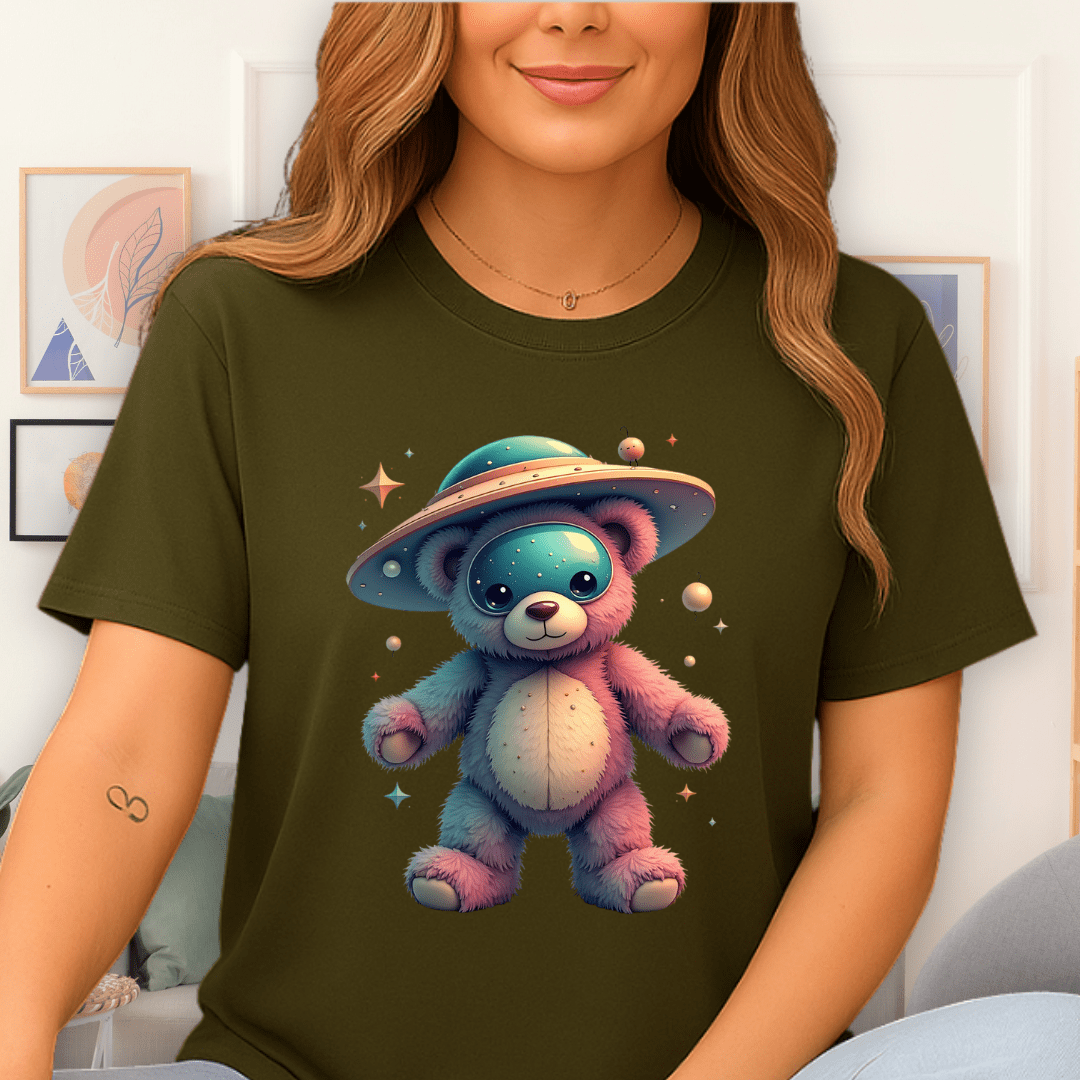 Cosmic Cuddles T-Shirt Military Green