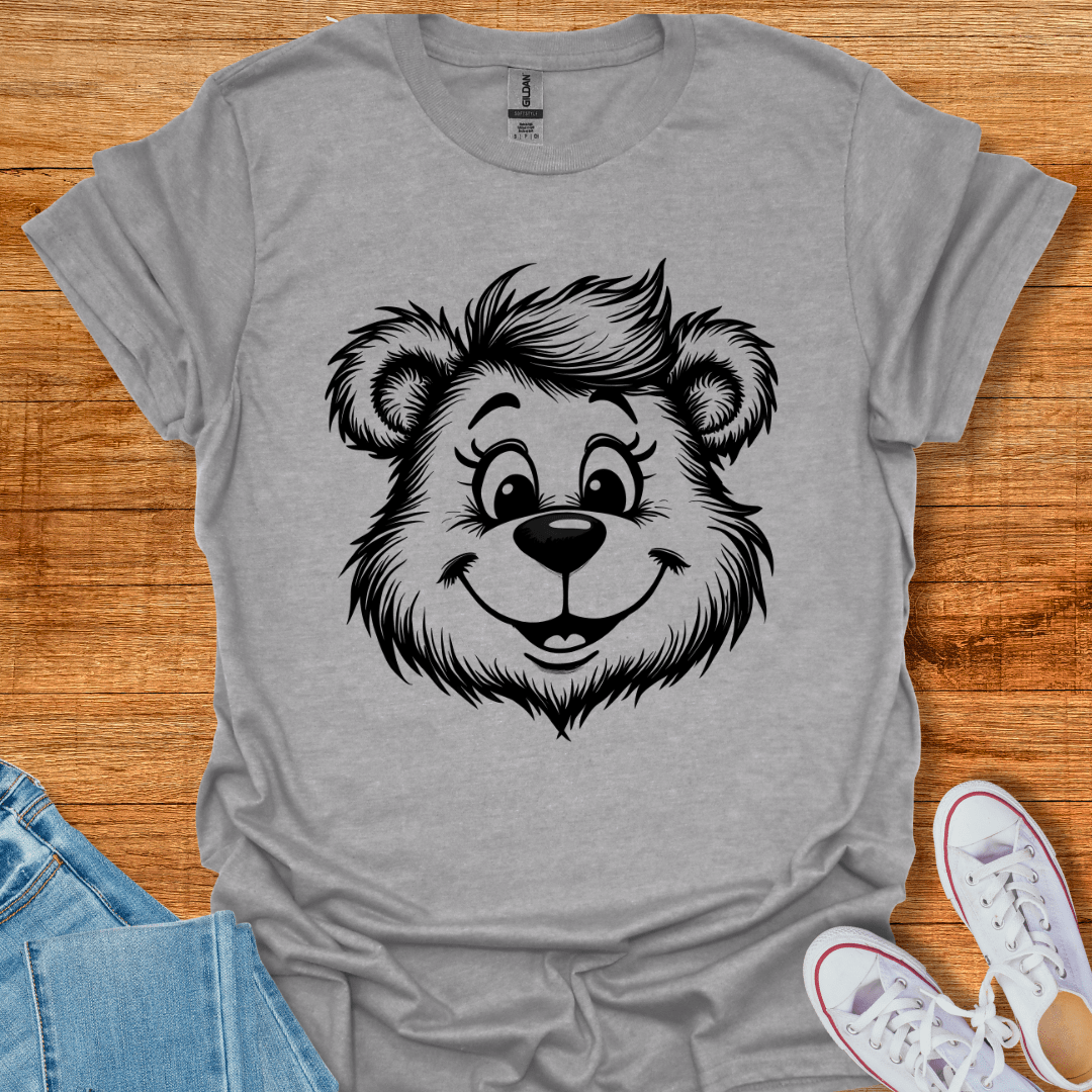 Cool Teds Teddy-Bear Bear-y Happy T-Shirt Sport Grey / S