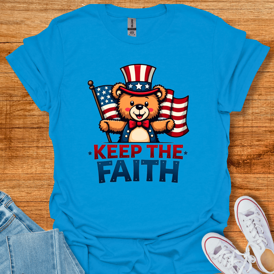 Patriotic Teddy T-Shirt Sapphire