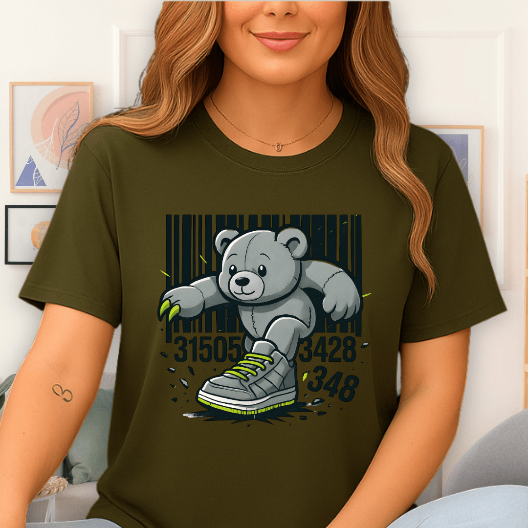 Cool Teds Teddy-Bear Bearcode Breakout T-Shirt Military Green / S
