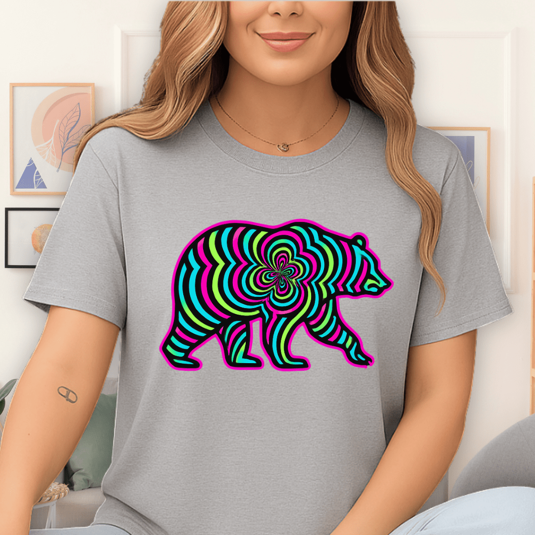 Cool Teds Teddy-Bear Fractal Bear T-Shirt Sport Grey / S