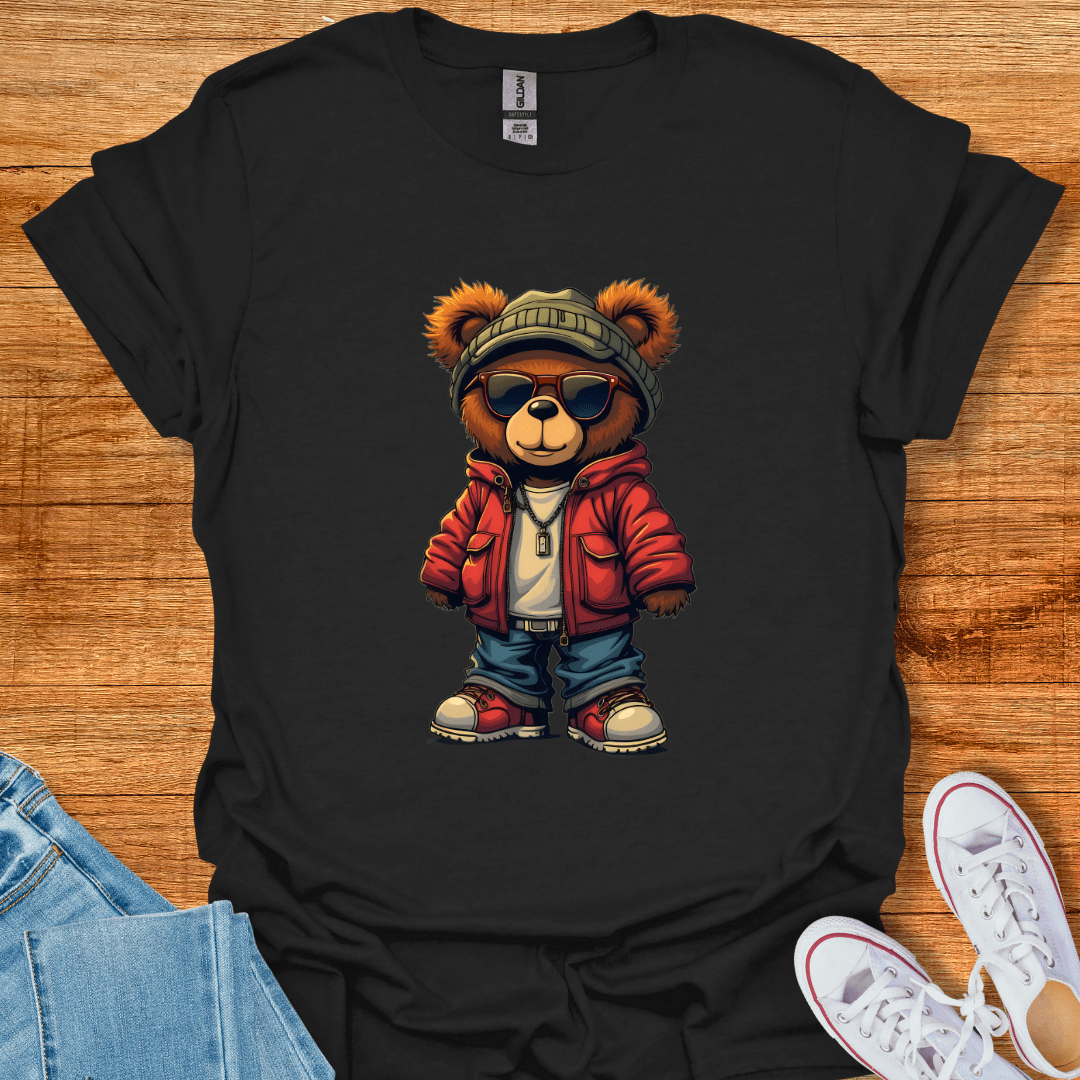 Cool Teds Teddy-Bear Street Bear Style T-Shirt Black / S