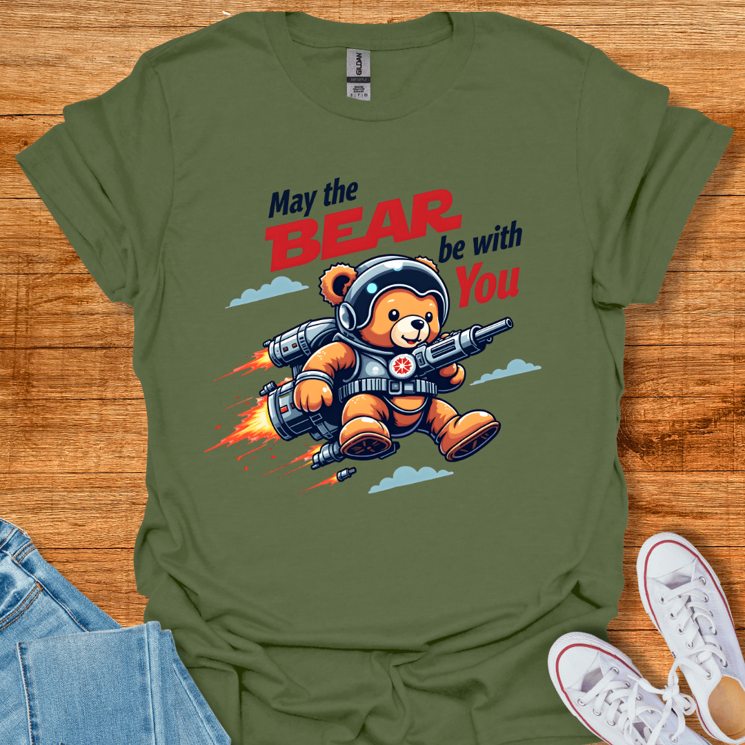 Cool Teds Teddy-Bear Cosmic Bear T-Shirt Military Green / S