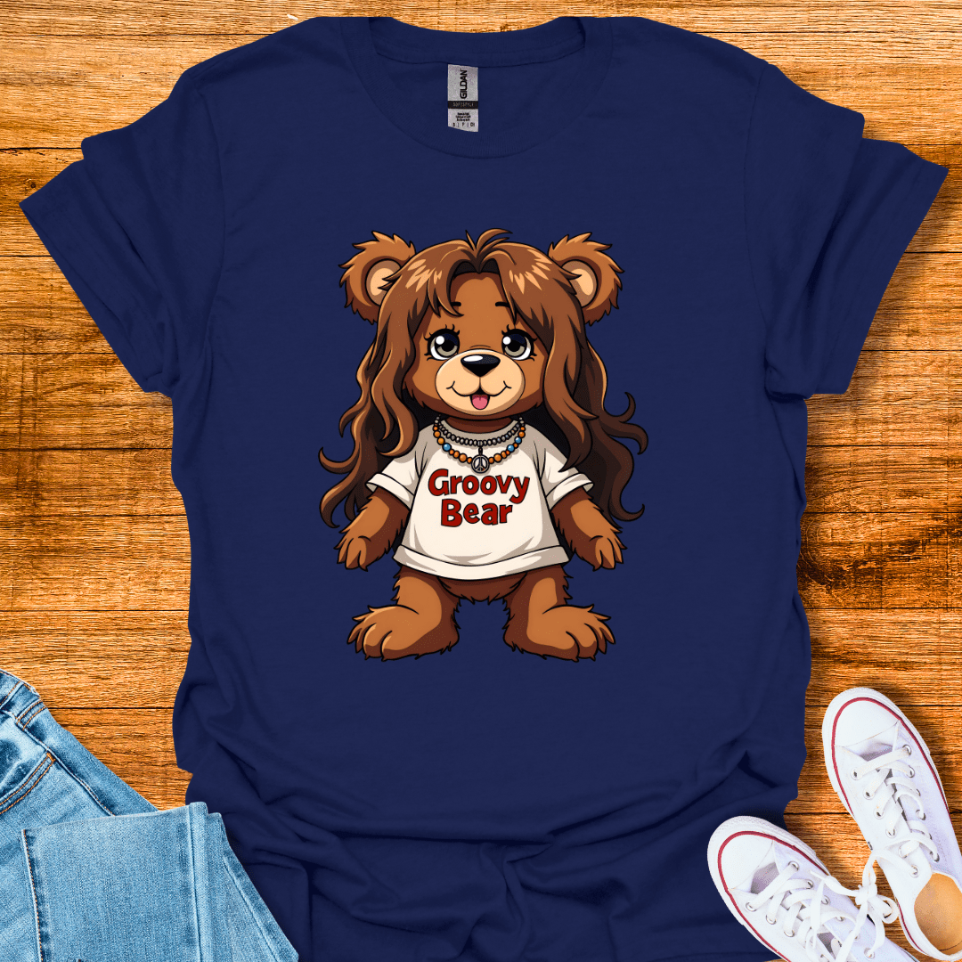 Cool Teds Teddy-Bear Groovy Bear T-Shirt Navy / S