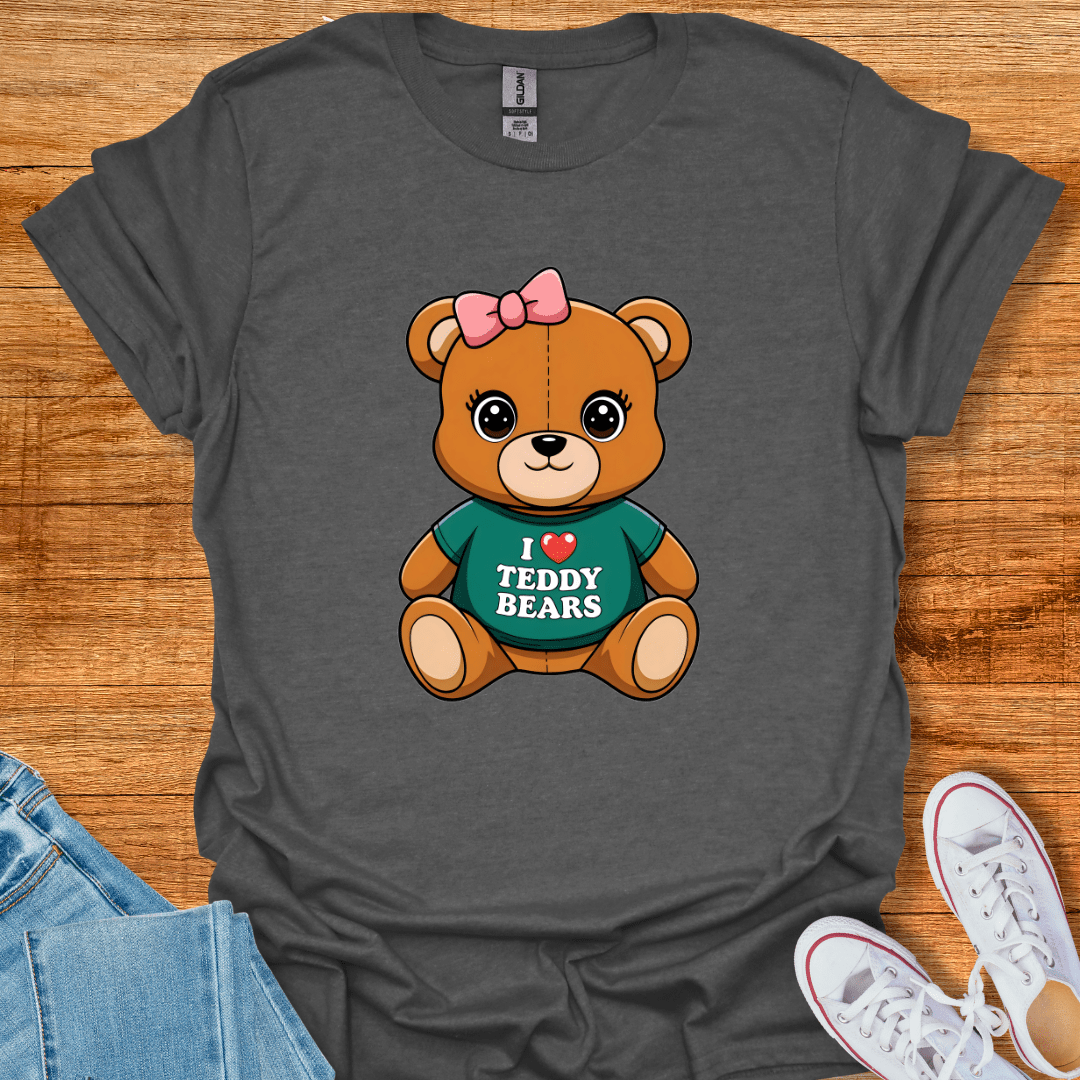 Cool Teds Teddy-Bear Teddy Love T-Shirt Dark Heather / S