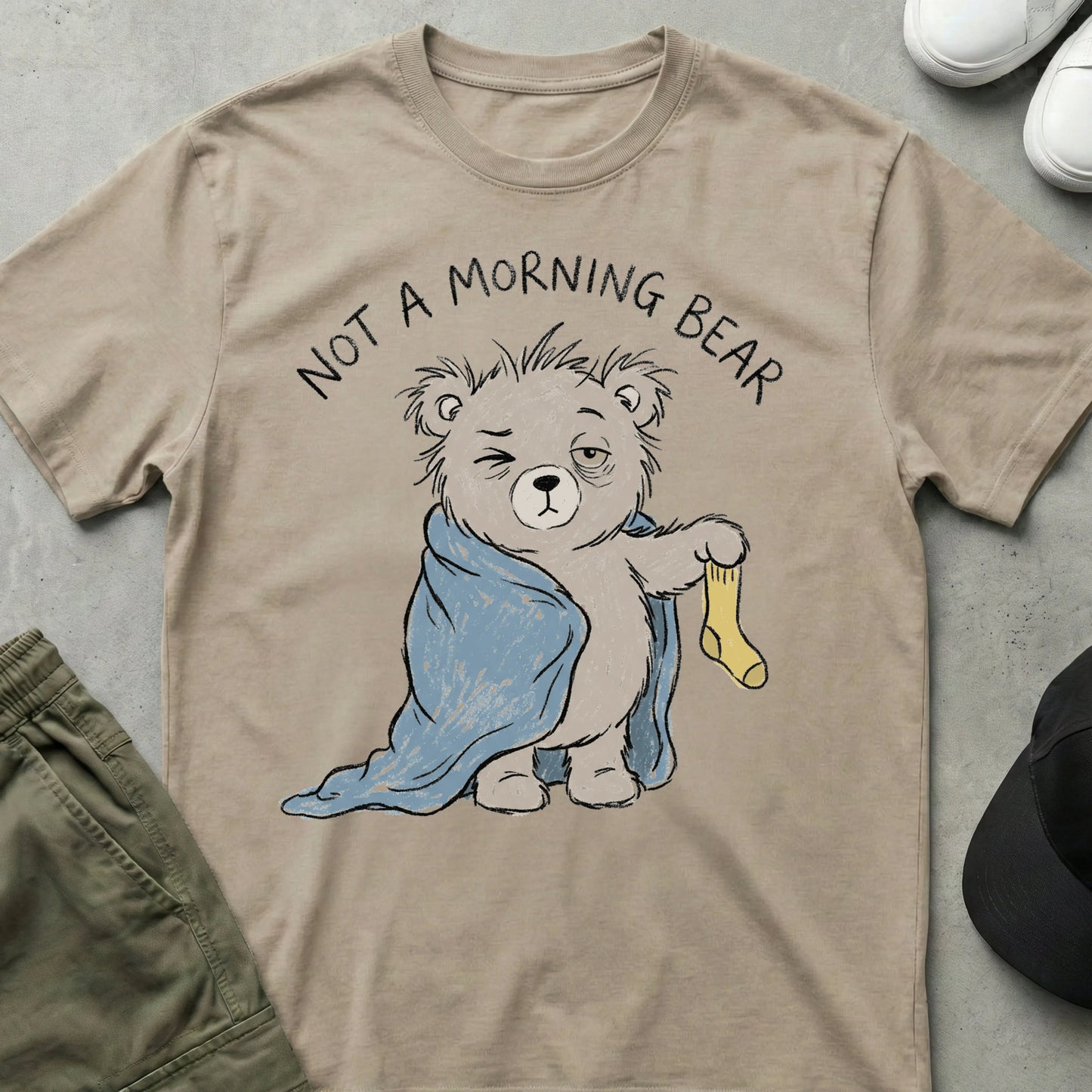 Not a Morning Bear T-shirt Sand