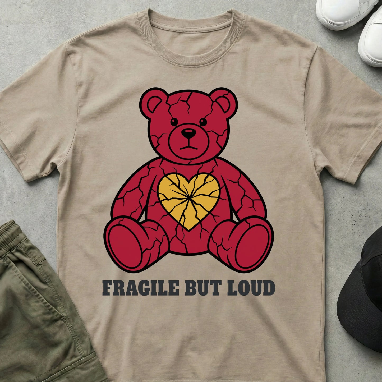 Fragile But Loud T-shirt Sand