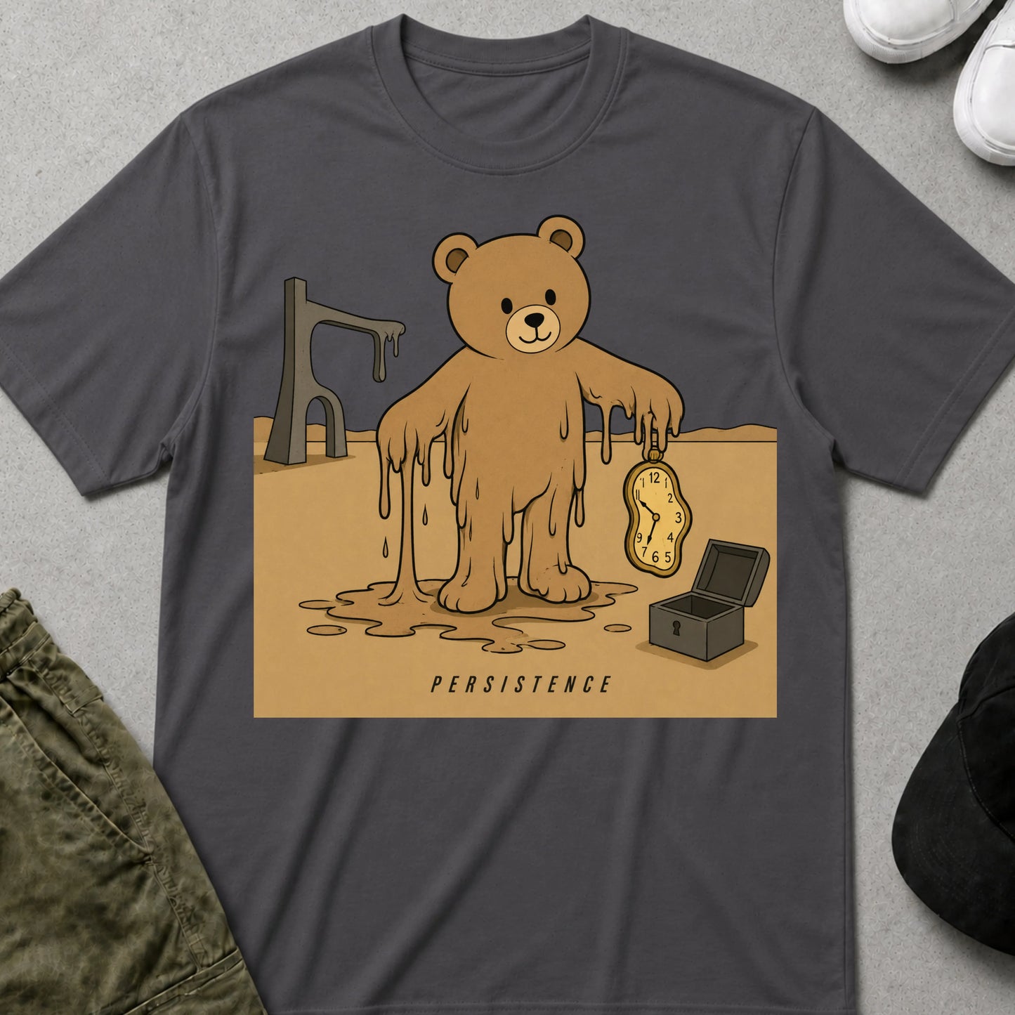 Cool Teds Teddy-Bear Persistence T-Shirt Charcoal / S