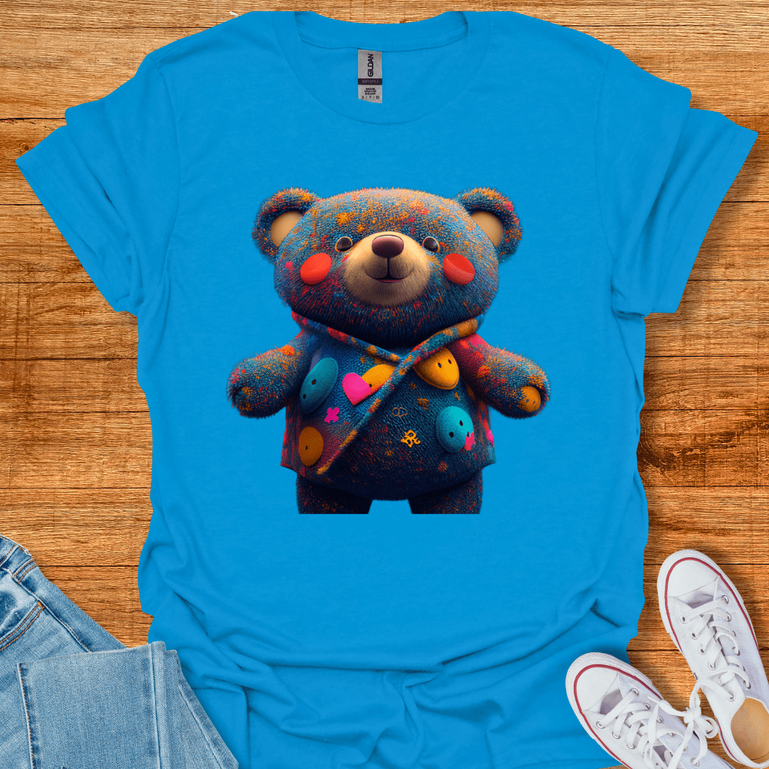 Cool Teds Teddy-Bear Button Bear T-Shirt Sapphire / S