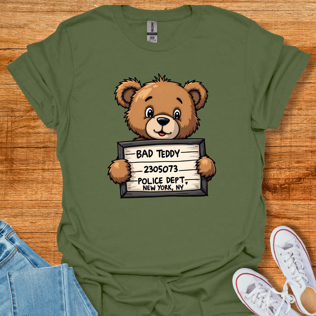 Jailhouse Bear T-Shirt Military Green