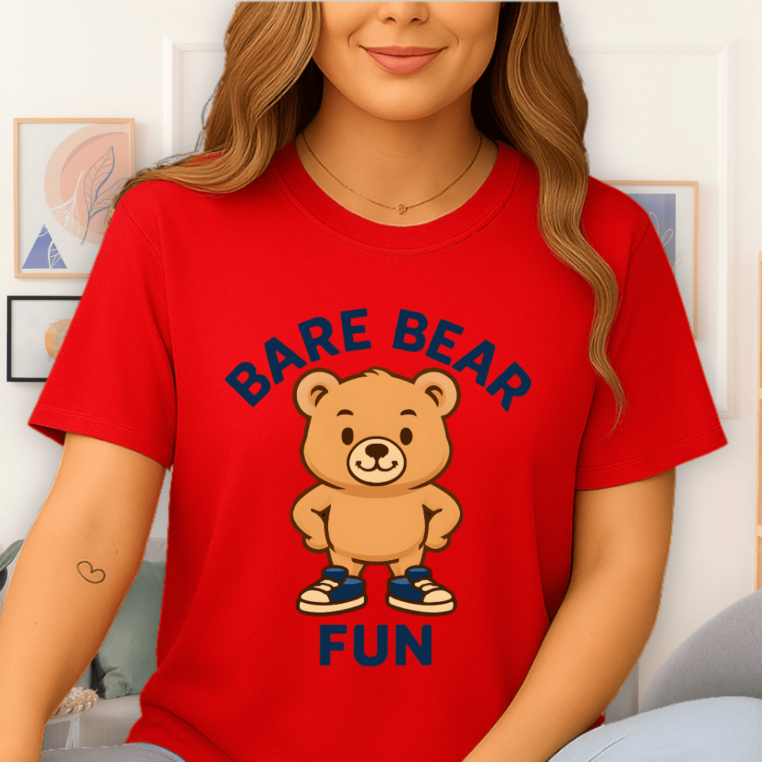 Cool Teds Teddy-Bear Bare Bear Fun T-Shirt Red / S