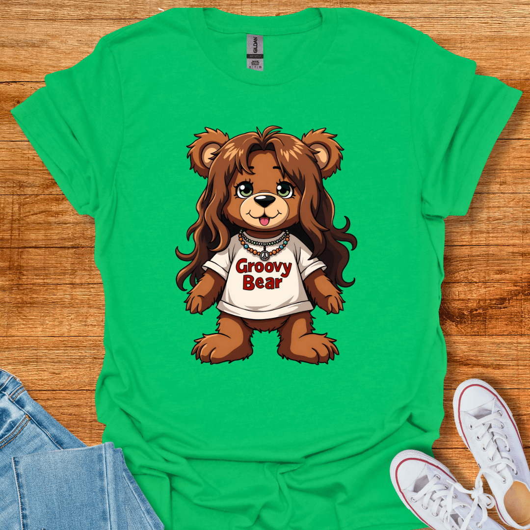 Cool Teds Teddy-Bear Groovy Bear T-Shirt Irish Green / S