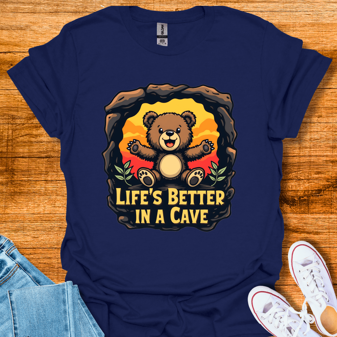 Cool Teds Teddy-Bear Cave Bear T-Shirt Navy / S