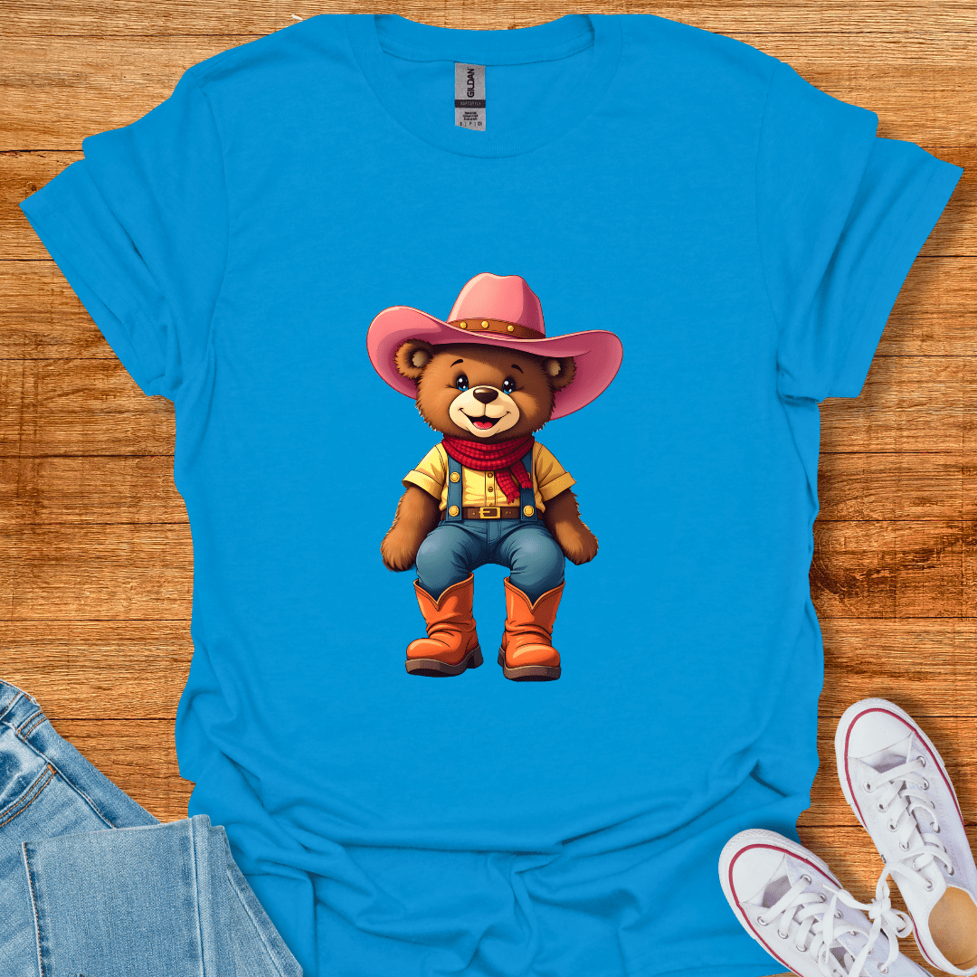 Cool Teds Teddy-Bear Happy Cowgirl T-Shirt Sapphire / S