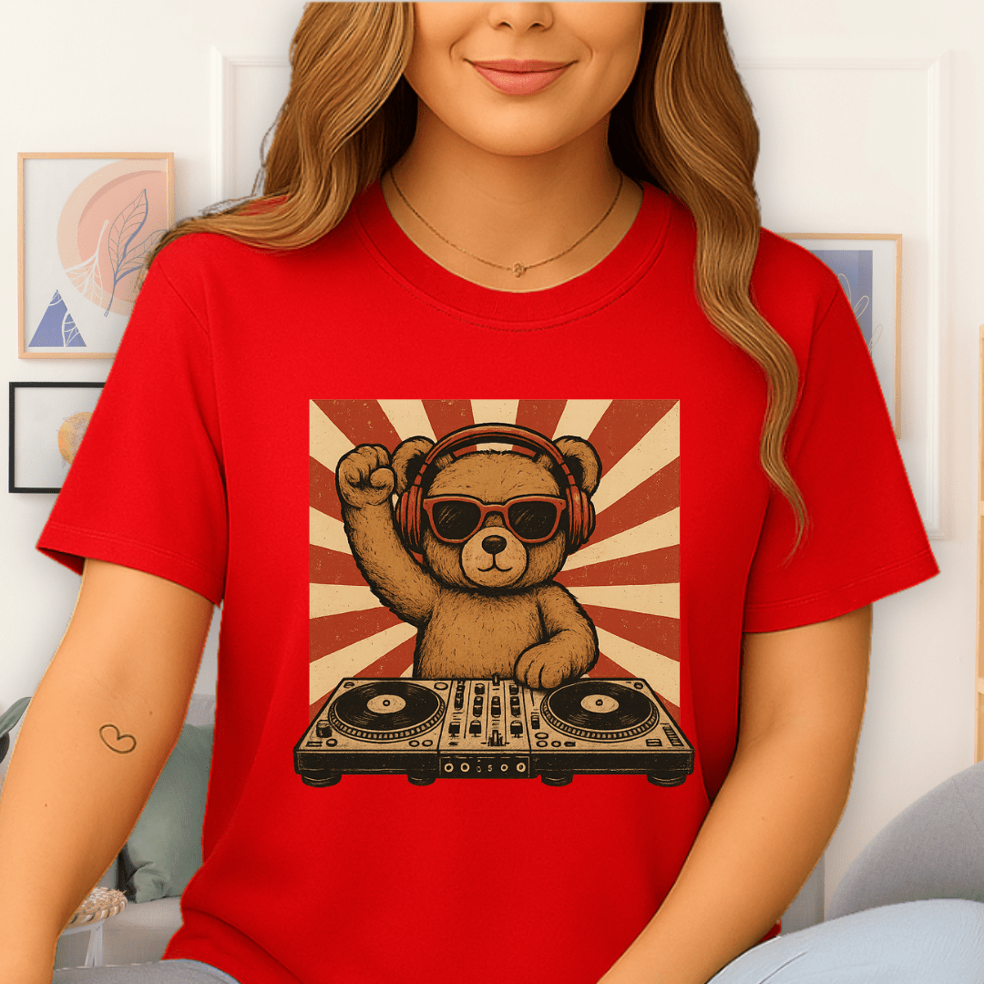 DJ Bear T-Shirt Red