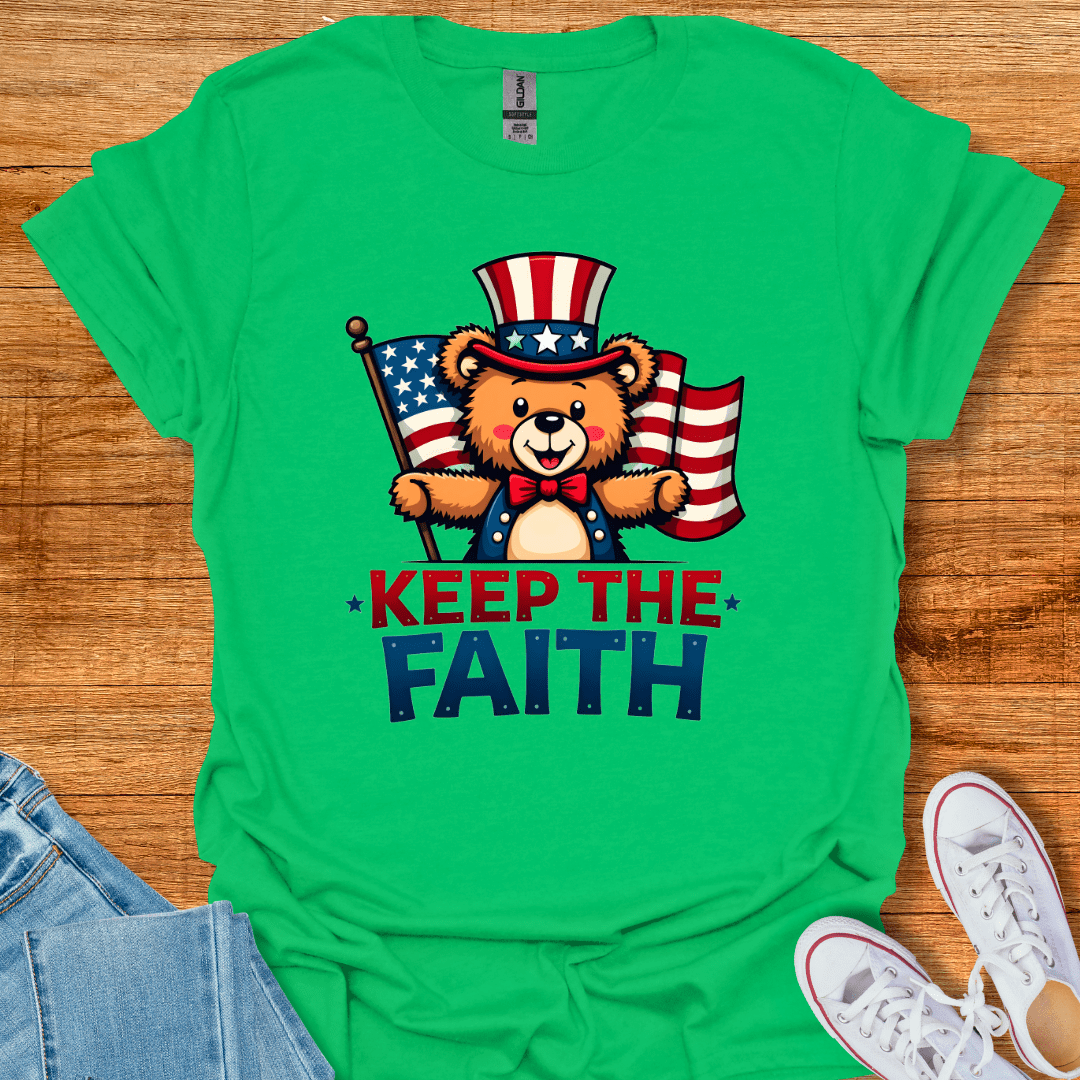 Patriotic Teddy T-Shirt Irish Green