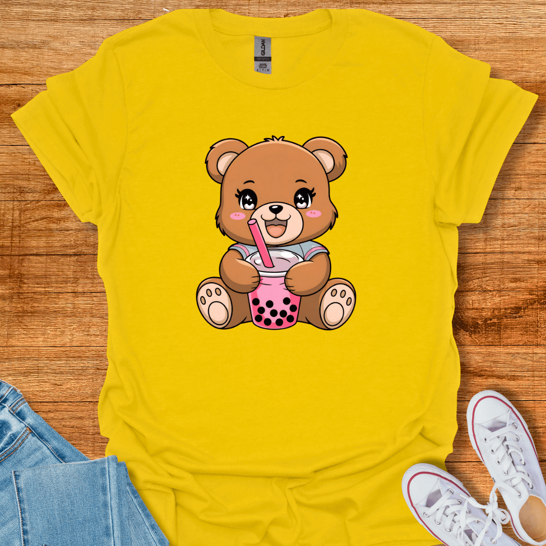 Cool Teds Teddy-Bear Bubble Tea Girl T-Shirt Daisy / S